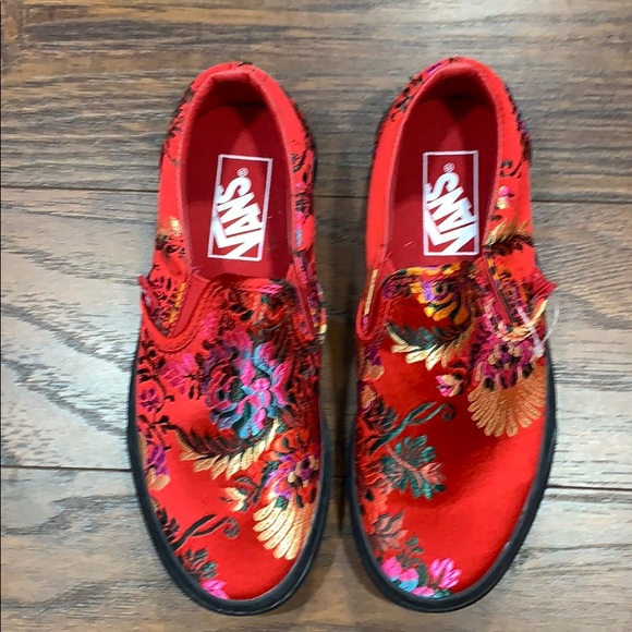 Vans Classic Slip-On Festival Satin Red/Black - Picture 6 of 16